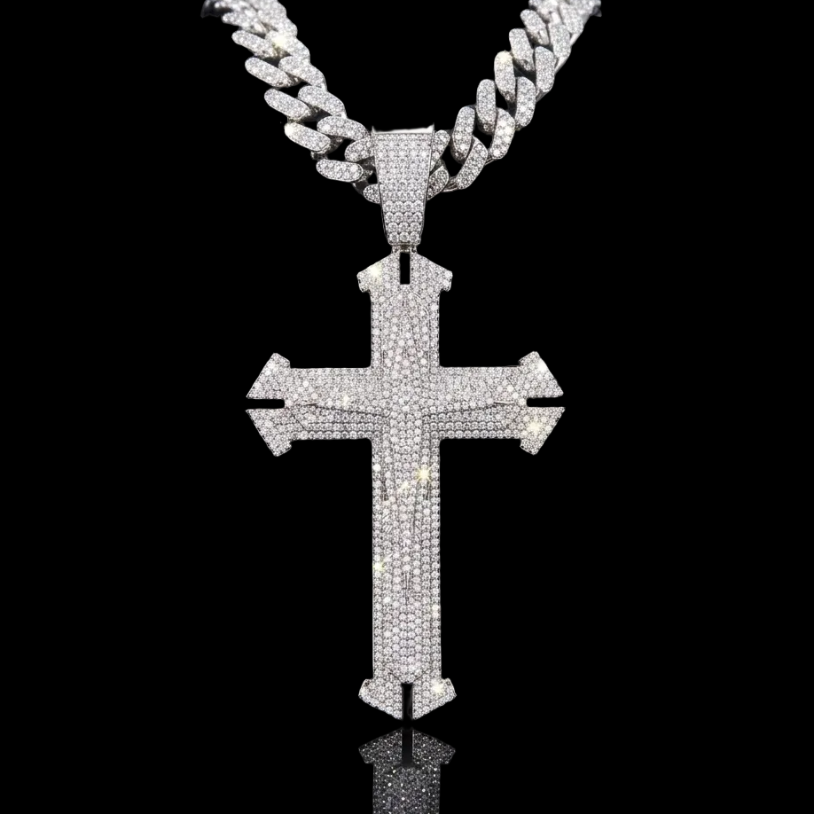 PENDENTE DRIP CROSS - SILVER