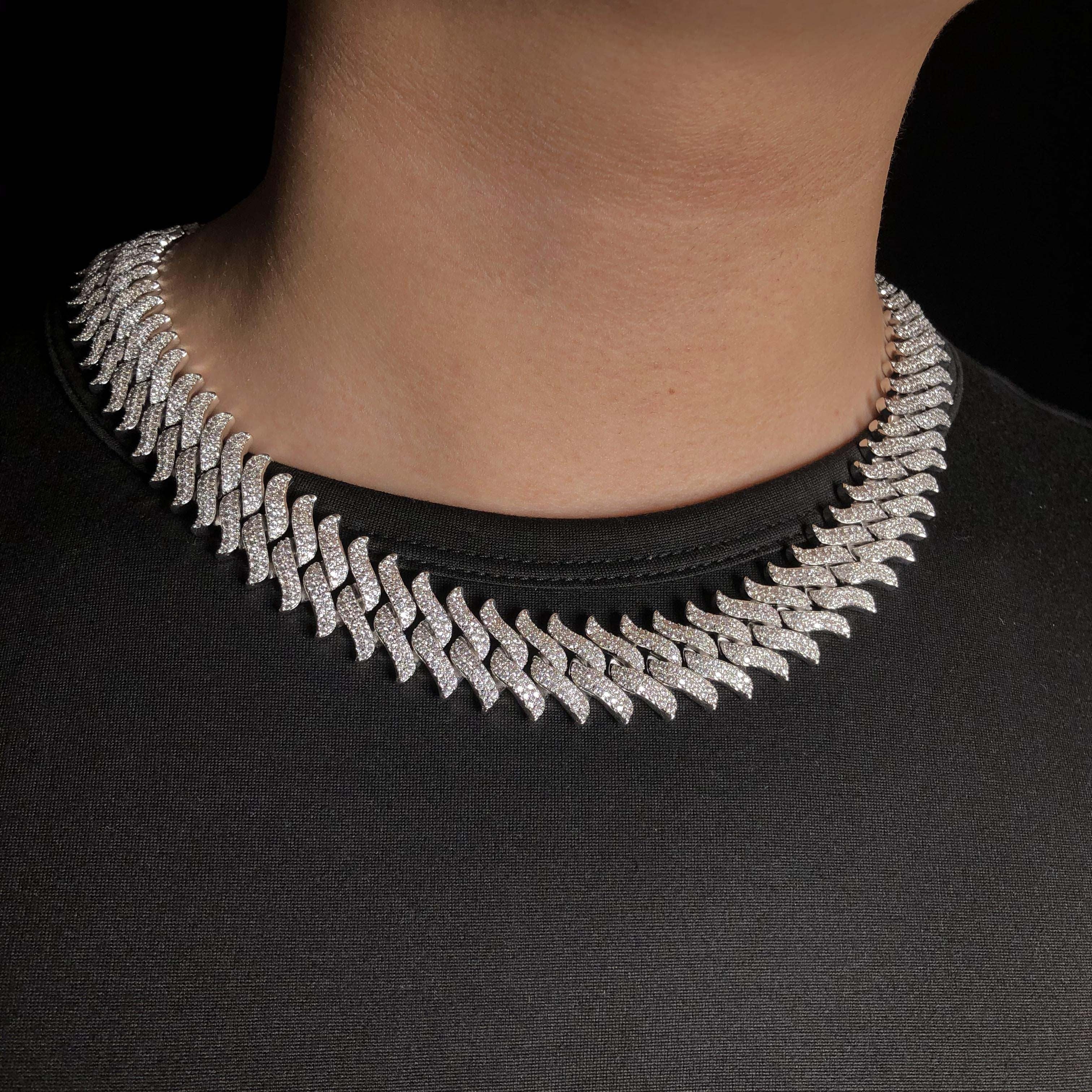 Collana Cuban Spikes - Silver