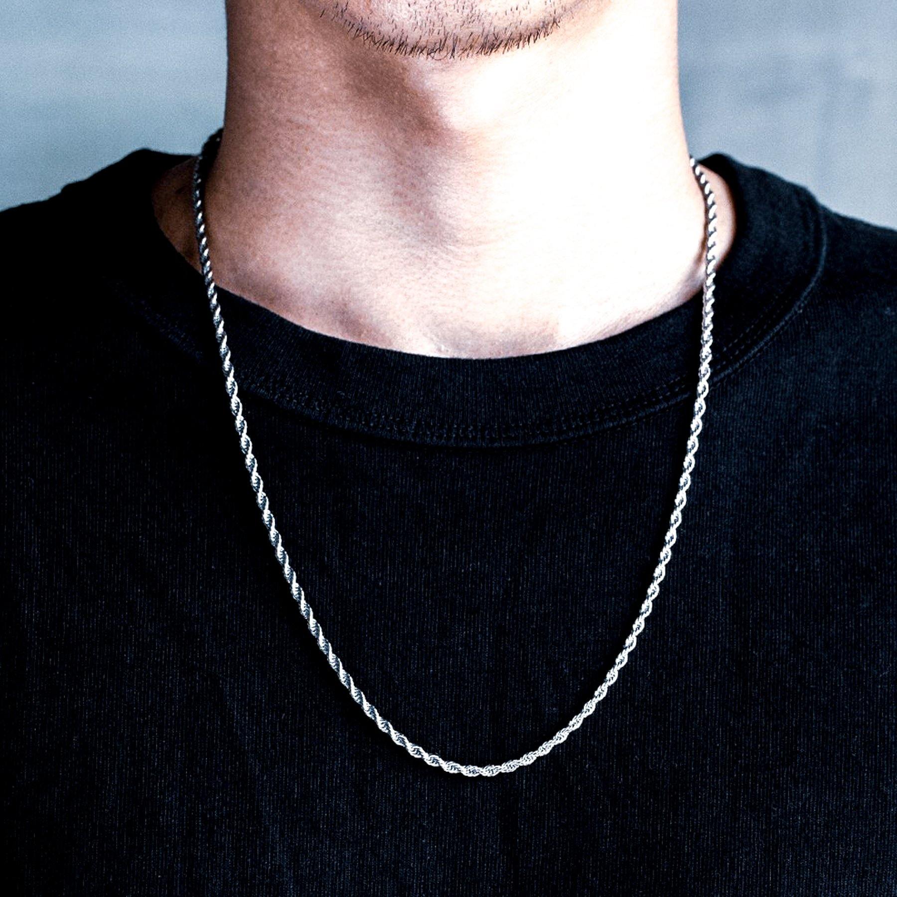 Collana a Corda - White Gold 3mm - Primo Jewels (5942612492451)