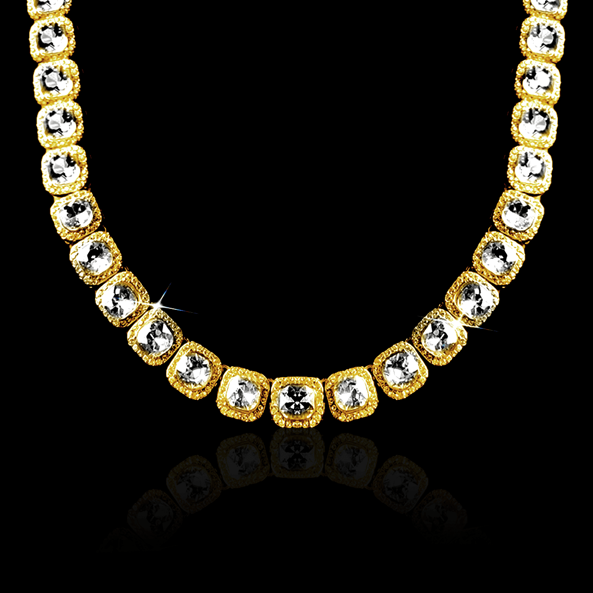 Collana Clustered Tennis - Oro