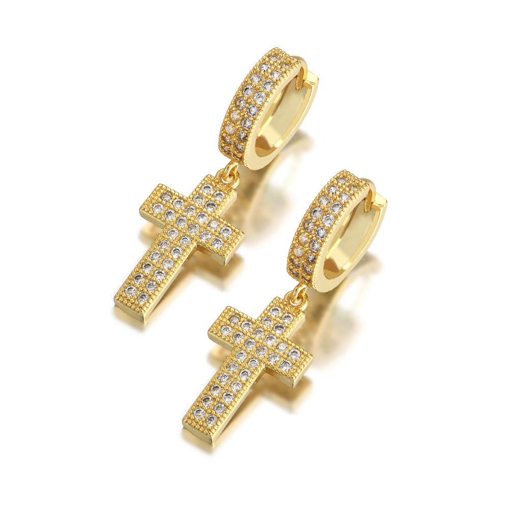 Orecchini Croce Drip - Oro - Primo Jewels