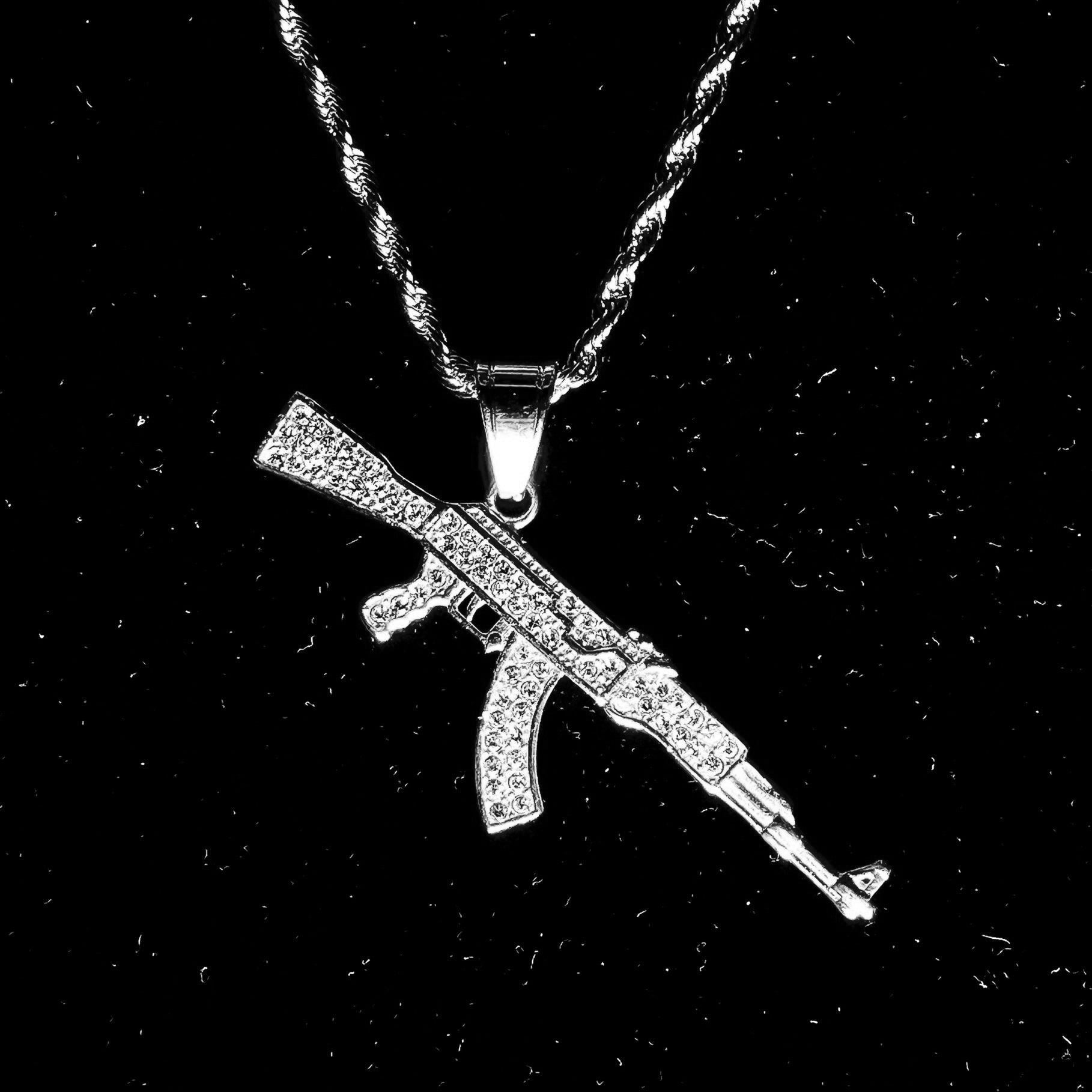 Pendente AK-47 (Double-Face) - Silver