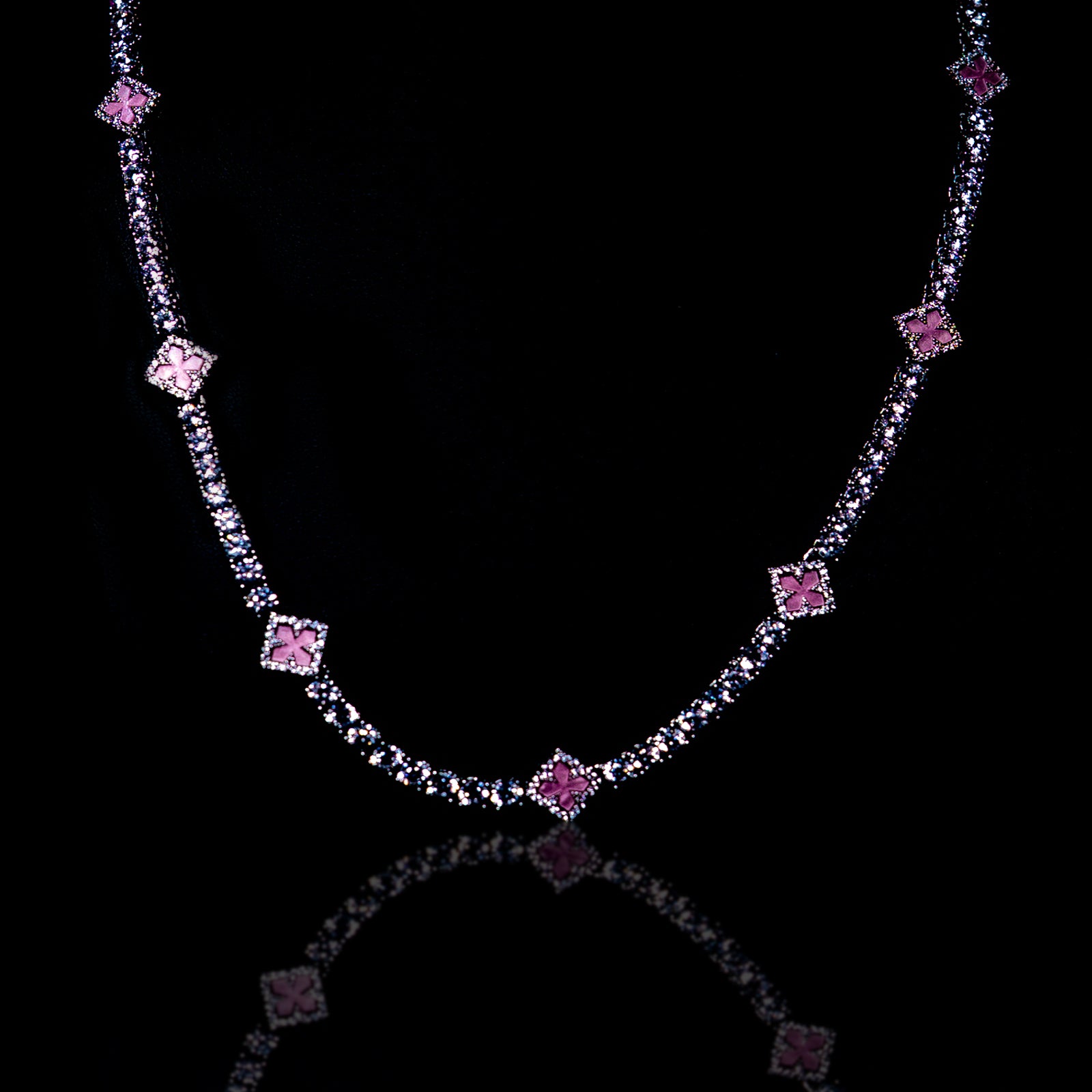 Collana Tennis Cleef - Pink