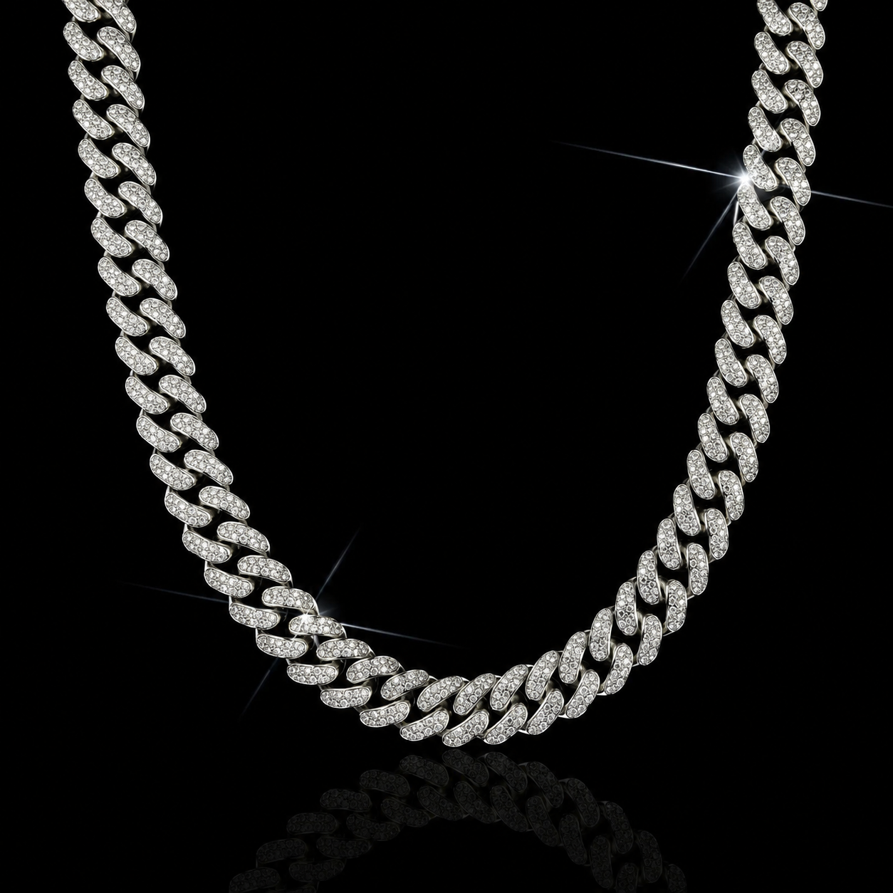 COLLANA CUBAN ACCIAIO INOSSIDABILE - SILVER