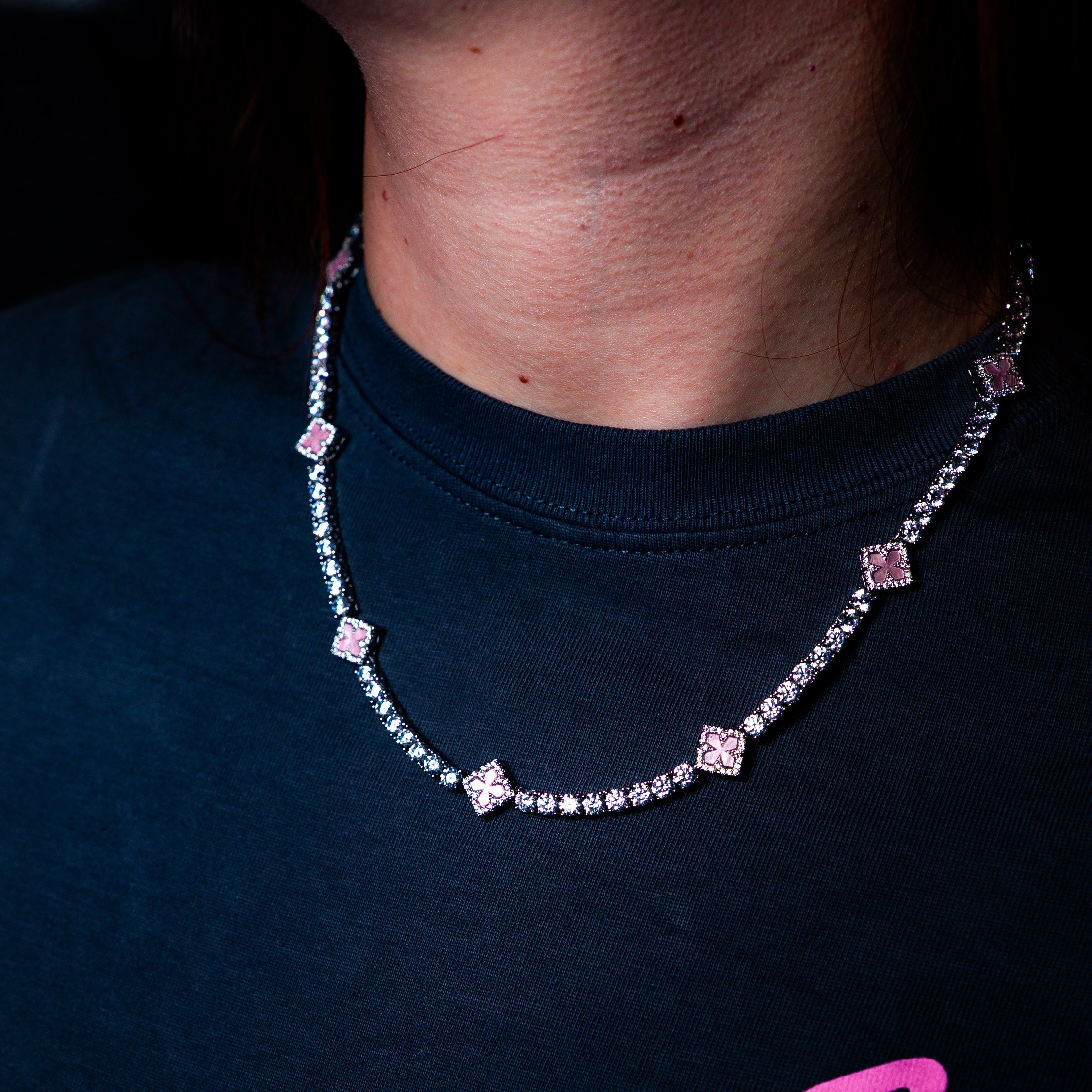 Collana Tennis Cleef - Pink