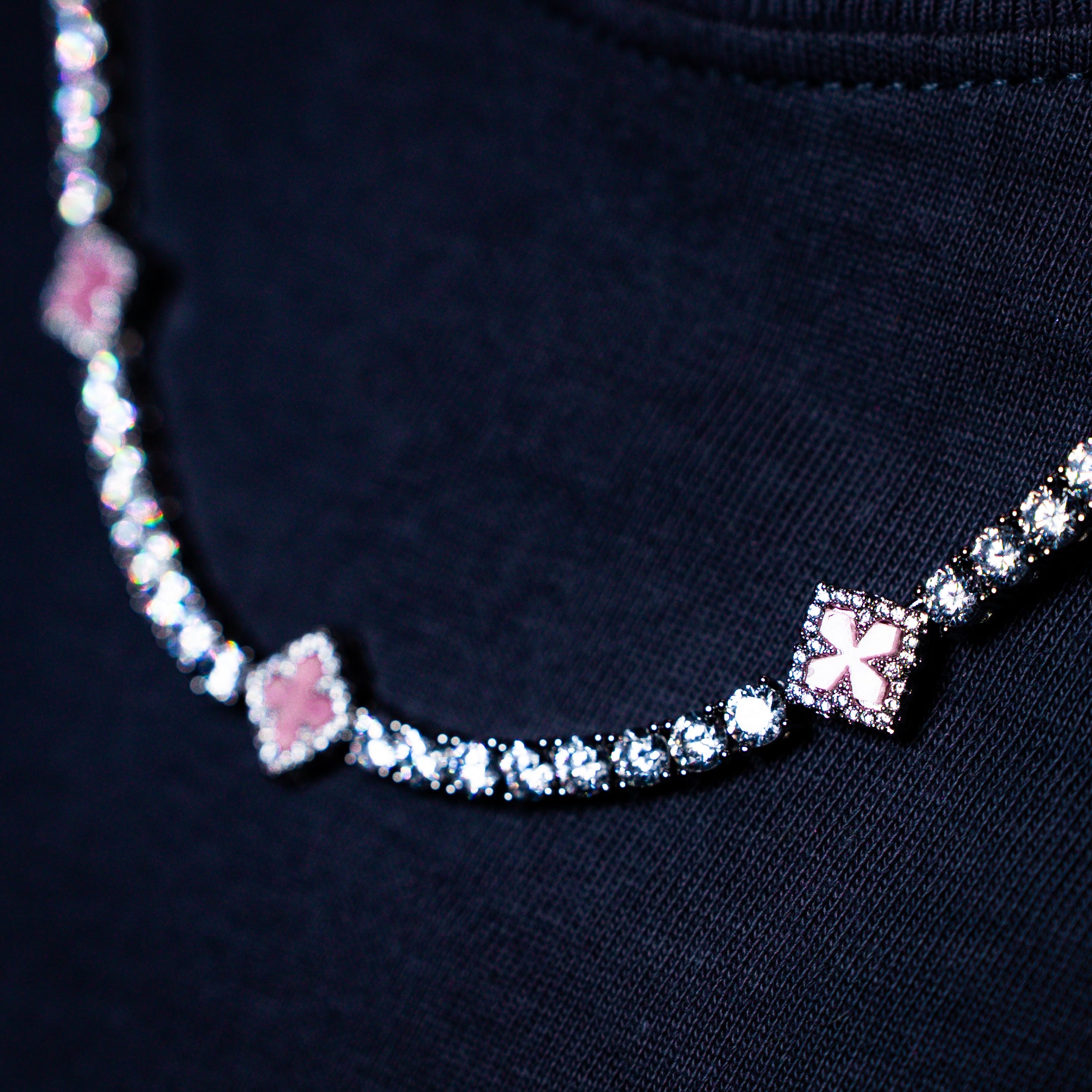 Collana Tennis Cleef - Pink