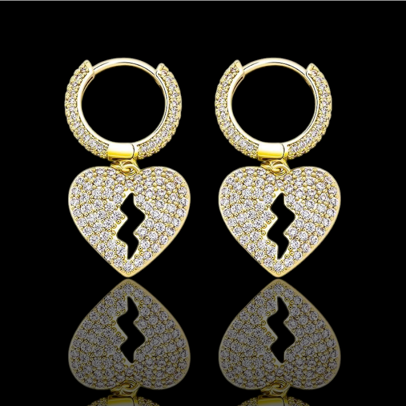 Orecchini Cuore Rotto - Oro