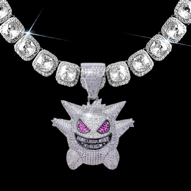 SET ICE GENGAR V3 - Collana Clustered e Pendente - Silver - Primo Jewels